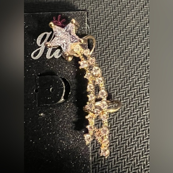 One Gold Plated  Star Cuff Earrings for Women Cartilage Ear Cuff CZ - Picture 8 of 10